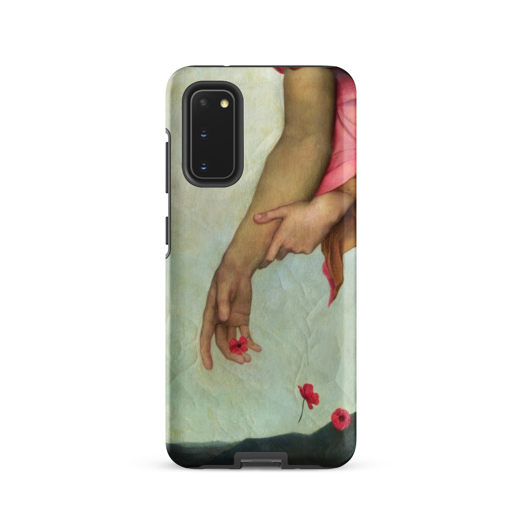 Night and Sleep Evelyn De Morgan Samsung Case, Galaxy S20 / Matte, Smartphone Case Painting Two Hands Red Flowers