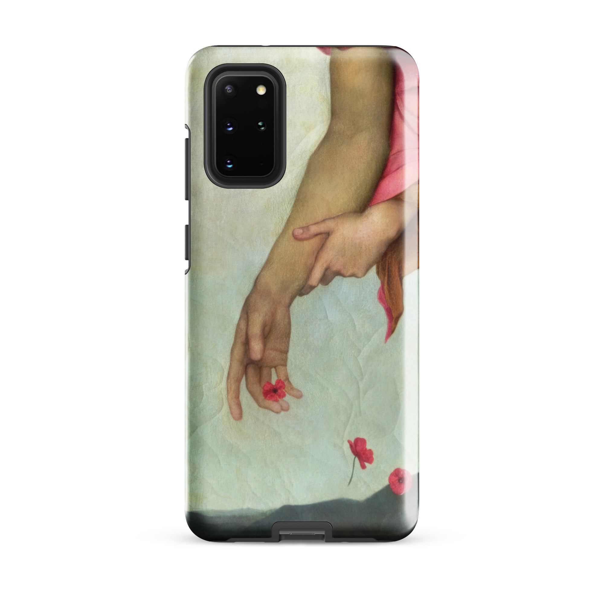 Night and Sleep Evelyn De Morgan Samsung Case, Galaxy S20 Plus / Gloss, Smartphone Case Painted Two Arms Red Flowers