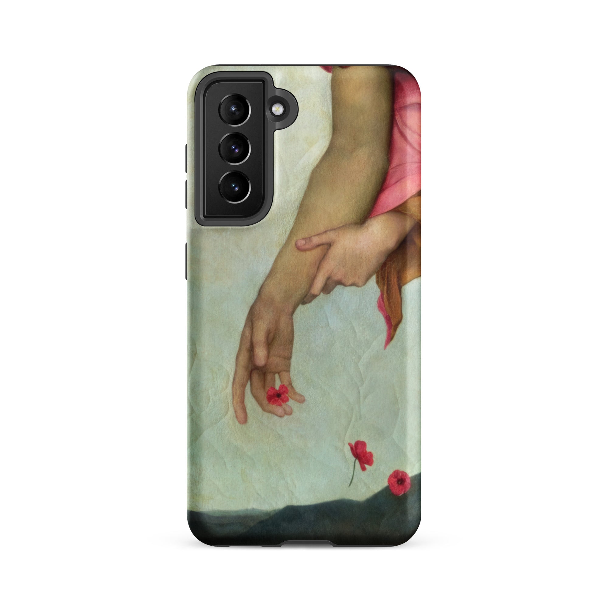 Night and Sleep Evelyn De Morgan Samsung Case, Galaxy S21 Fe / Matte, Smartphone Case Classical Painting Two Arms Red Flowers
