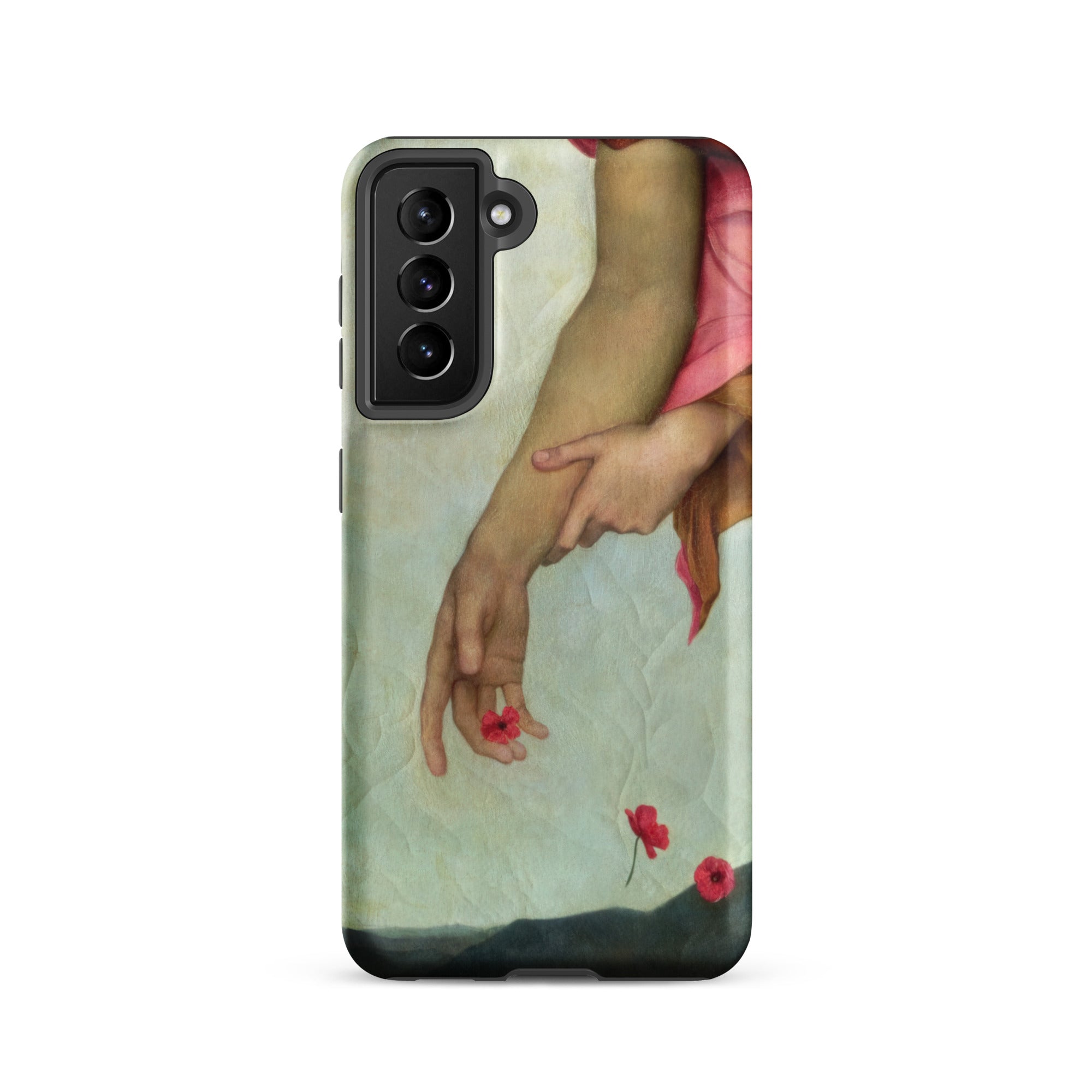 Night and Sleep Evelyn De Morgan Samsung Case, Galaxy S21 / Matte, Smartphone Case Painting Two Arms Red Flowers