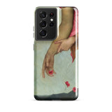 Night and Sleep - Evelyn De Morgan Samsung Case, Galaxy S21 Ultra / Gloss, Smartphone Case Classical Painting Hands Red Flowers