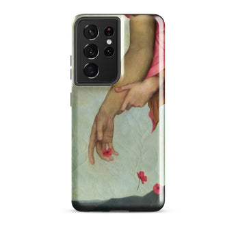Night and Sleep - Evelyn De Morgan Samsung Case, Galaxy S21 Ultra / Gloss, Smartphone Case Classical Painting Hands Red Flowers