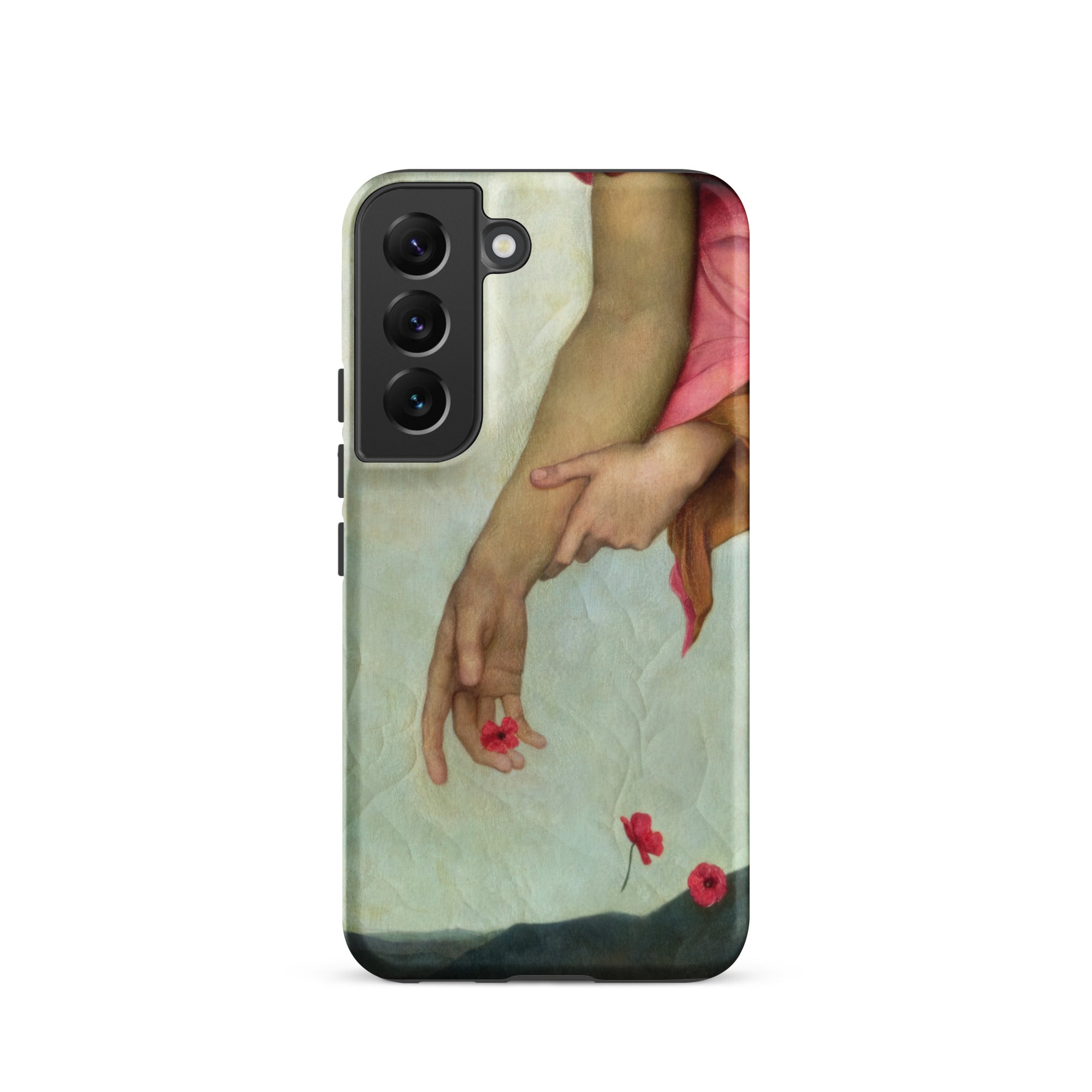Night and Sleep Evelyn De Morgan Samsung Case, Galaxy S22 / Matte, White Smartphone Case Painting Two Arms Red Flowers