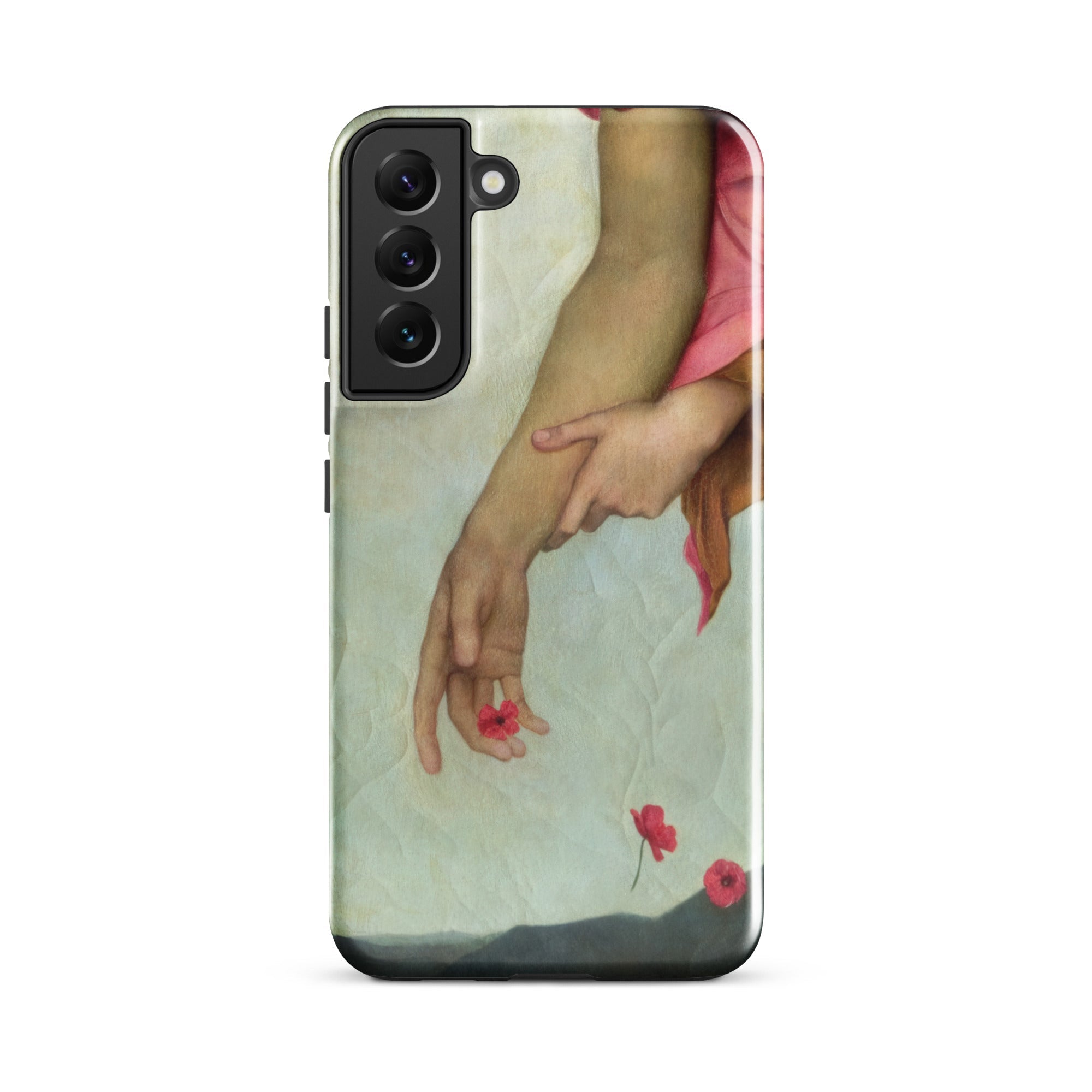 Night and Sleep Evelyn De Morgan Samsung Case, Galaxy S22 Plus / Gloss, Smartphone Case Classical Painting Two Arms Red Flowers