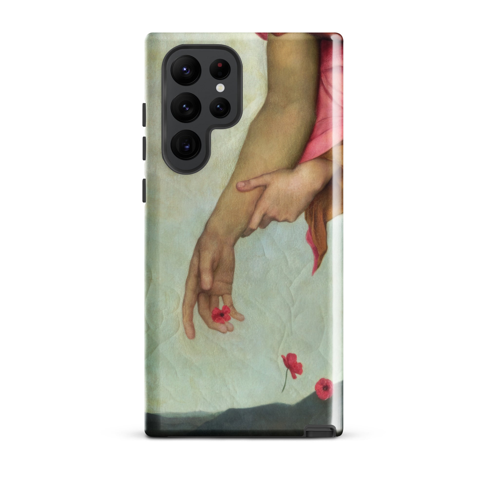 Night and Sleep Evelyn De Morgan Samsung Case, Galaxy S22 Ultra / Gloss, Phone Case Painted Design Arms Red Flowers
