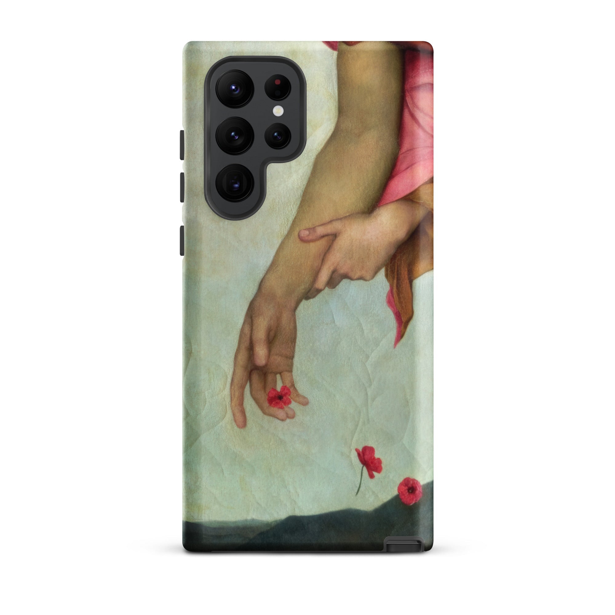 Night and Sleep Evelyn De Morgan Samsung Case, Galaxy S22 Ultra / Matte, Phone Case Painted Scene Two Arms Red Flowers