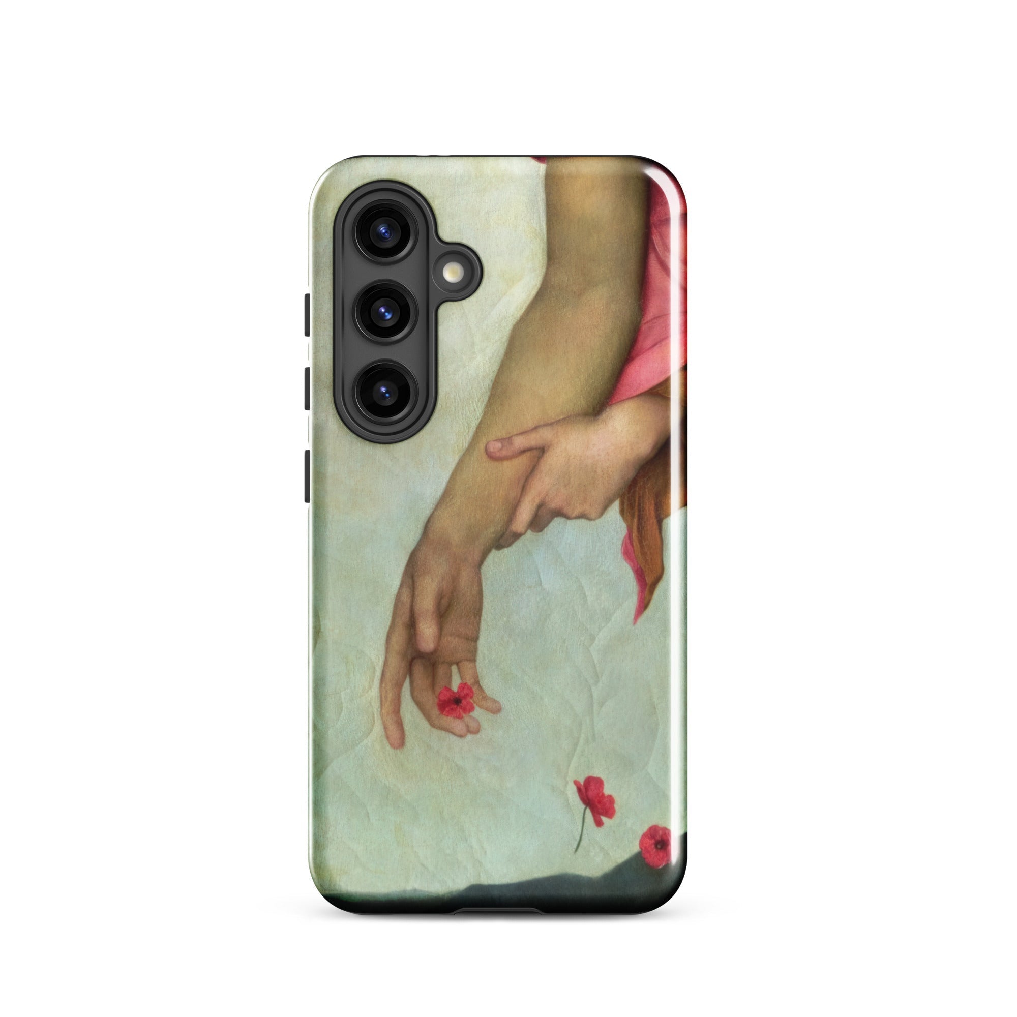 Night and Sleep Evelyn De Morgan Samsung Case, Galaxy S24 / Gloss, Smartphone Case Classical Painting Hands Poppies