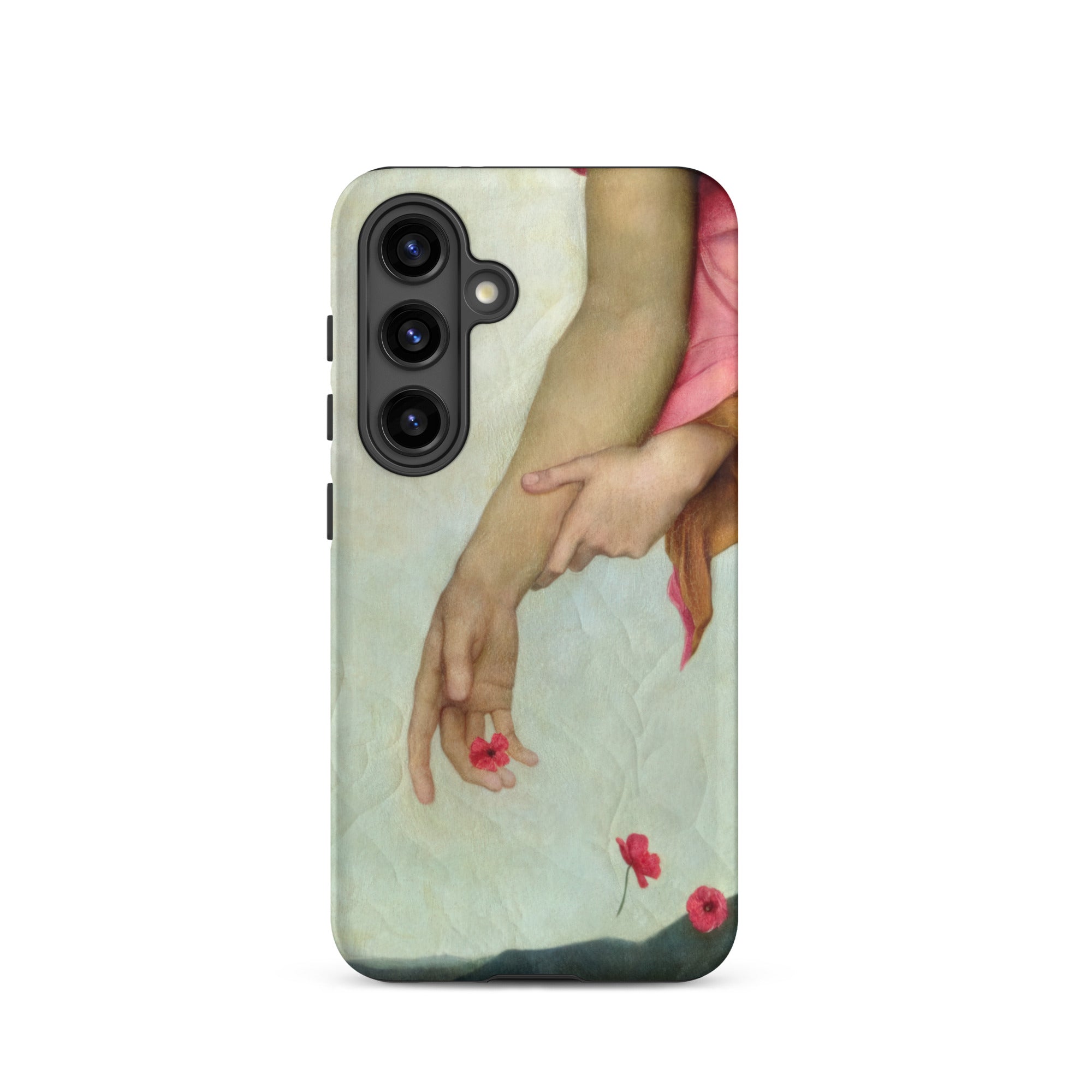 Night and Sleep Evelyn De Morgan Samsung Case, Galaxy S24 / Matte, Smartphone Case Painted Design Hands Red Flowers