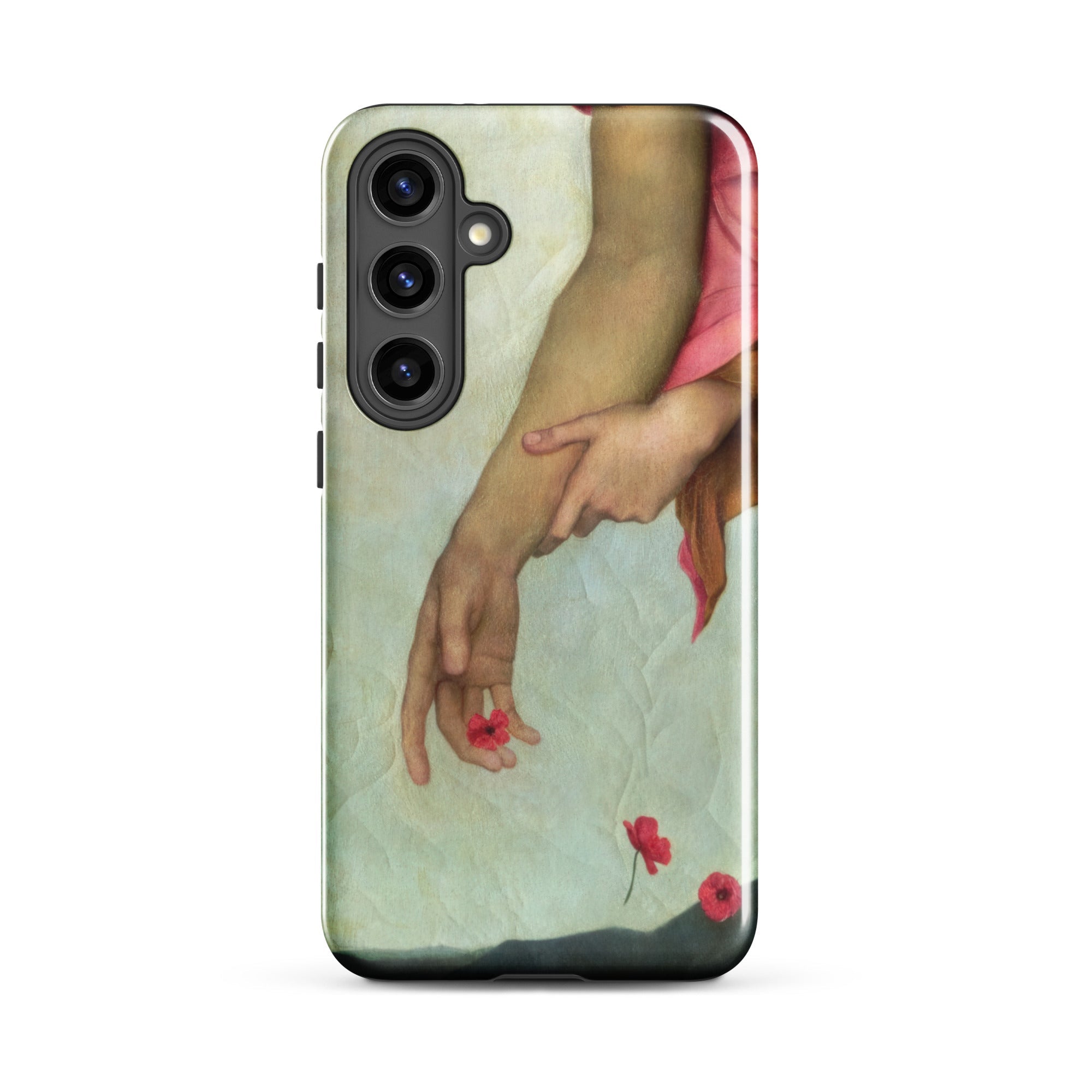 Night and Sleep Evelyn De Morgan Samsung Case, Galaxy S24 Plus / Gloss, Smartphone Case Painting Hands Poppies