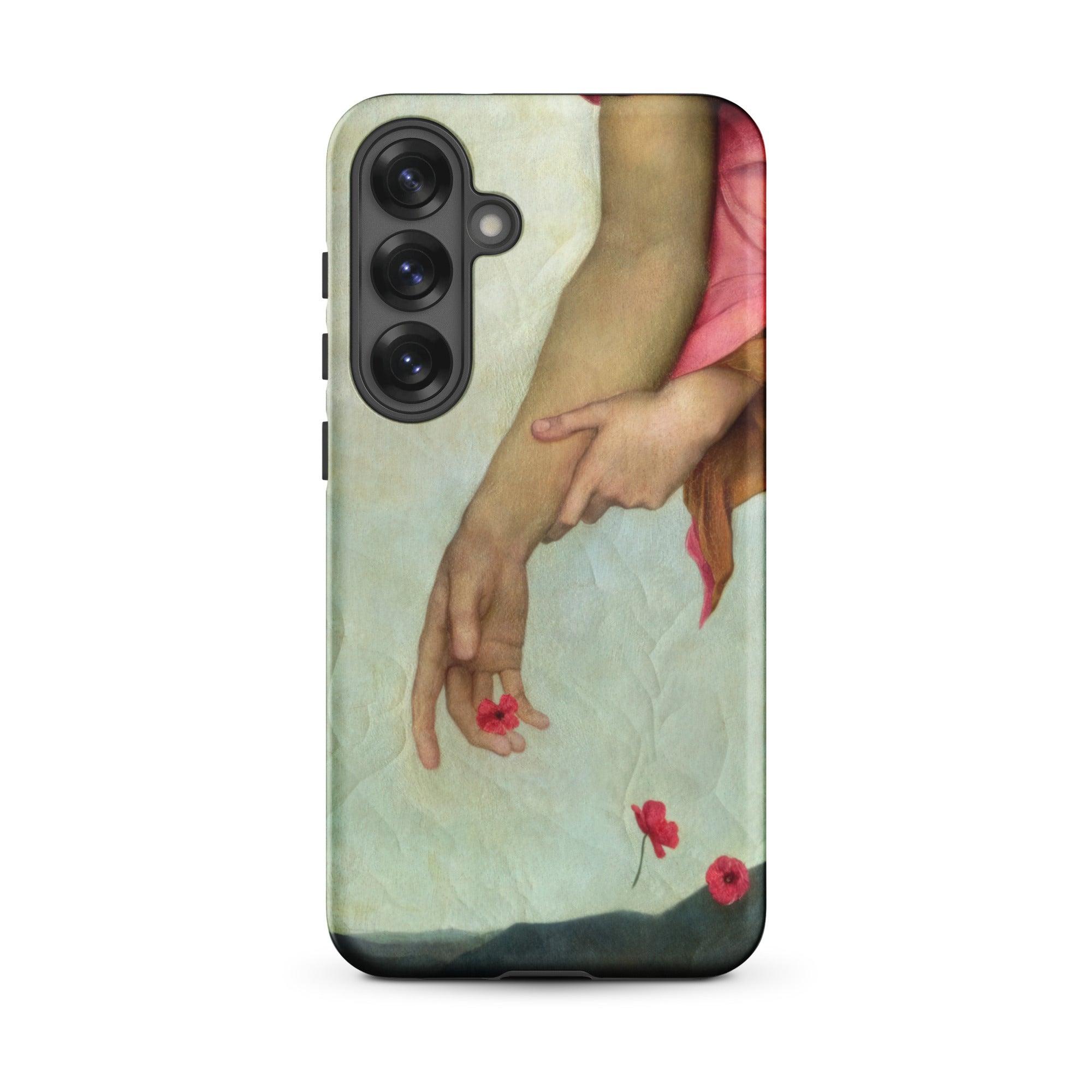 Night and Sleep Evelyn De Morgan Samsung Case, Galaxy S25 Plus / Matte, Phone Case Painting Two Arms Red Flowers