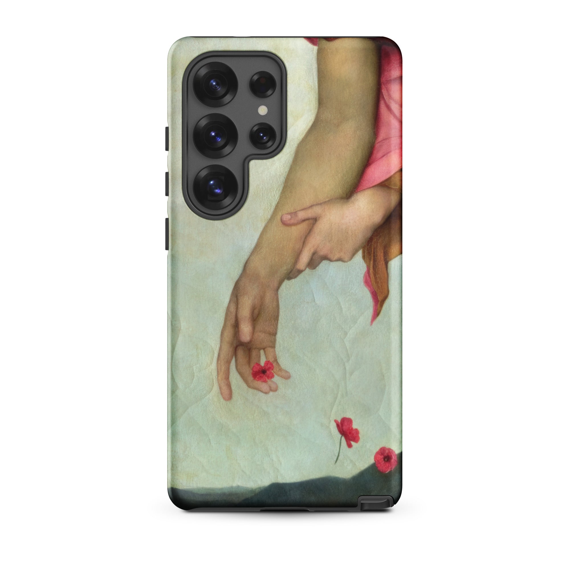 Night and Sleep Evelyn De Morgan Samsung Case, Galaxy S25 Ultra / Matte, Smartphone Case Classical Painting Two Arms Red Flowers