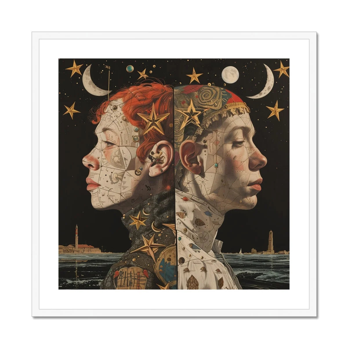 Nightingales - Lesbian Twins Art Print Posters Prints & Visual Artwork