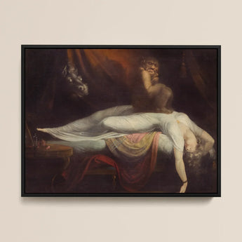 The Nightmare - Lámina artística de Johann Heinrich Fussli / Lienzo, 16x12’’ / 41x31cm / Marco negro, Pósters impresos y obra visual, Toby Leon