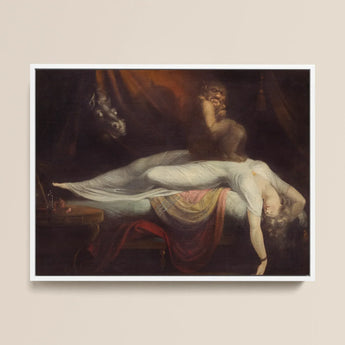 The Nightmare - Lámina artística de Johann Heinrich Fussli / Lienzo, 16x12’’ / 41x31cm / Marco blanco, Pósters impresos y obra visual, Toby Leon