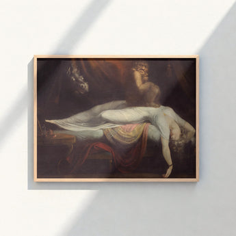Framed Classical Painting Dramatic Scene Dark Moody Tones Johann Heinrich Fussli, Blind Ecstasy, Scarlet Fold