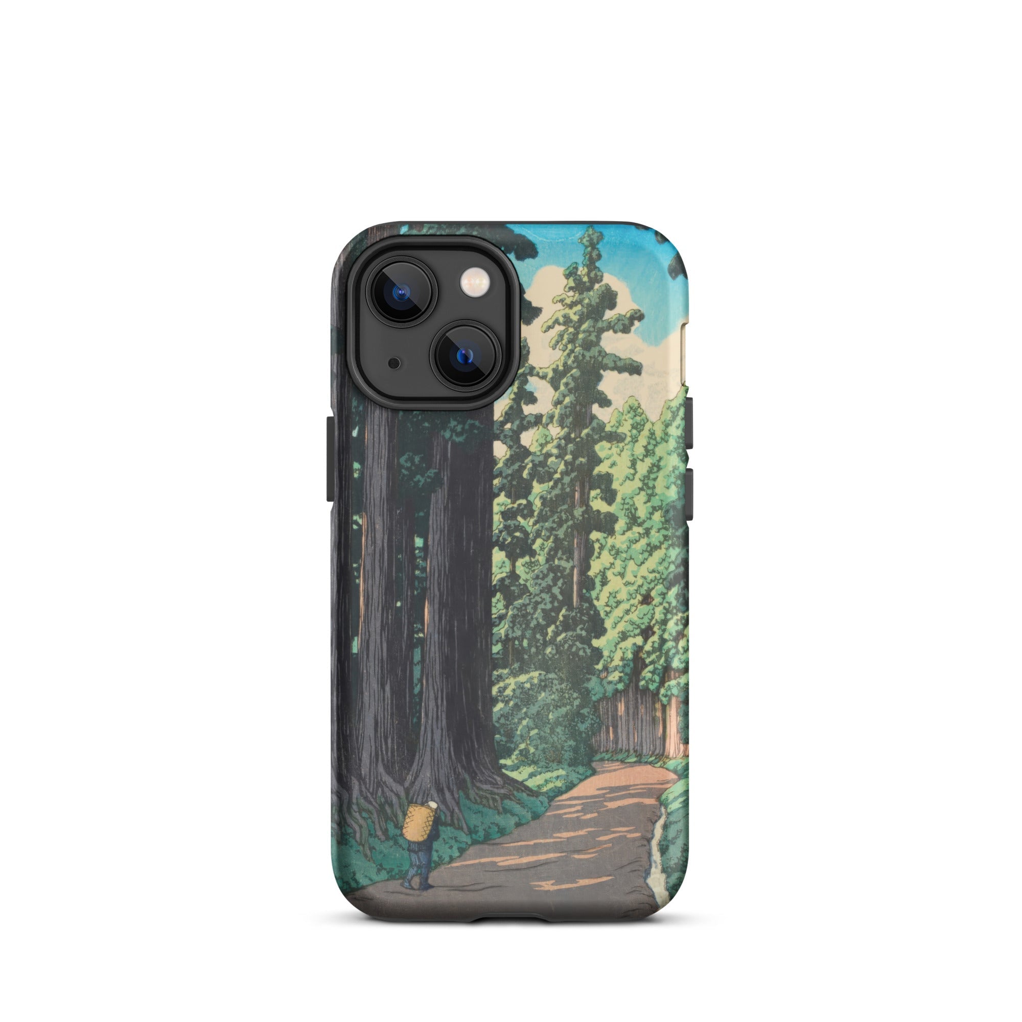 Nikko Gaido Hasui Kawase Iphone Case, 13 Mini / Matte, Black Iphone Nature Themed Case Forest Path Person