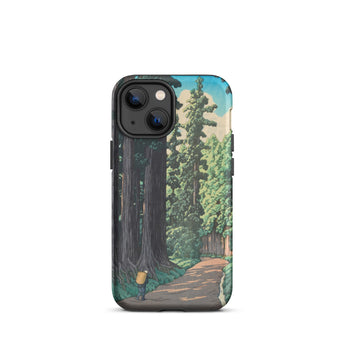 Nikko Gaido - Hasui Kawase Iphone Case, 13 Mini / Matte, Black Iphone Nature-themed Case Forest Path Person
