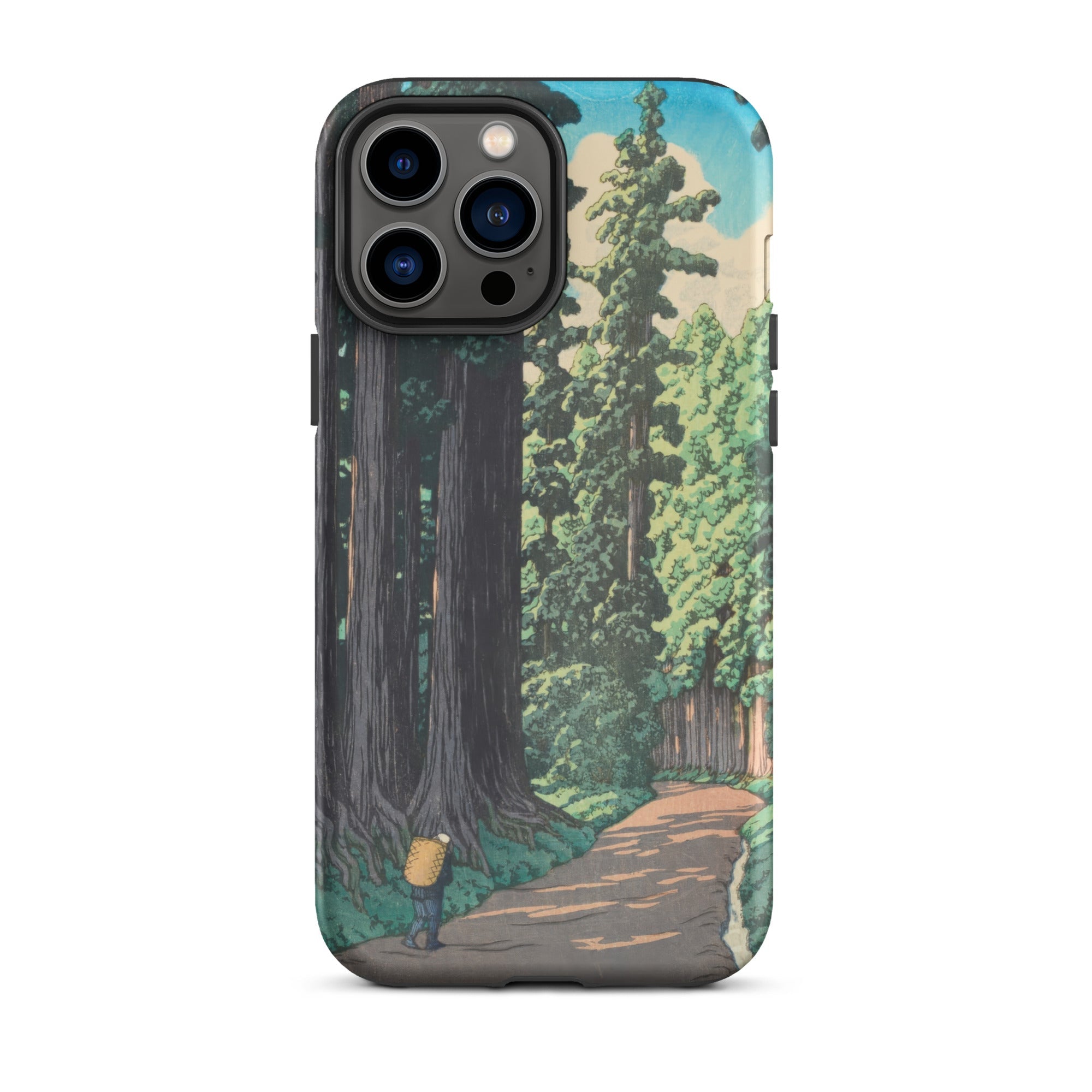 Nikko Gaido Hasui Kawase Iphone Case, 13 Pro Max / Matte, Dark Green Iphone Case Japanese Woodblock Print Style Forest