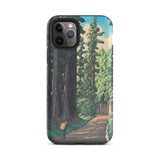 Nikko Gaido - Hasui Kawase Phone Case Iphone 11 Pro / Matte 12 Max Nature-themed Lone Traveler Drifts, Woven Pack Glowing, Mobile Cases