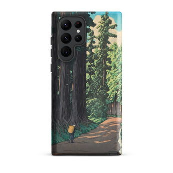 Nikko Gaido - Hasui Kawase Samsung Case, Galaxy S22 Ultra / Matte, Smartphone Nature-themed Protective Case Forest Path Figure