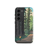 Nikko Gaido - Hasui Kawase Samsung Case, Galaxy S23 / Matte, Black Smartphone Case Forest Path Scene