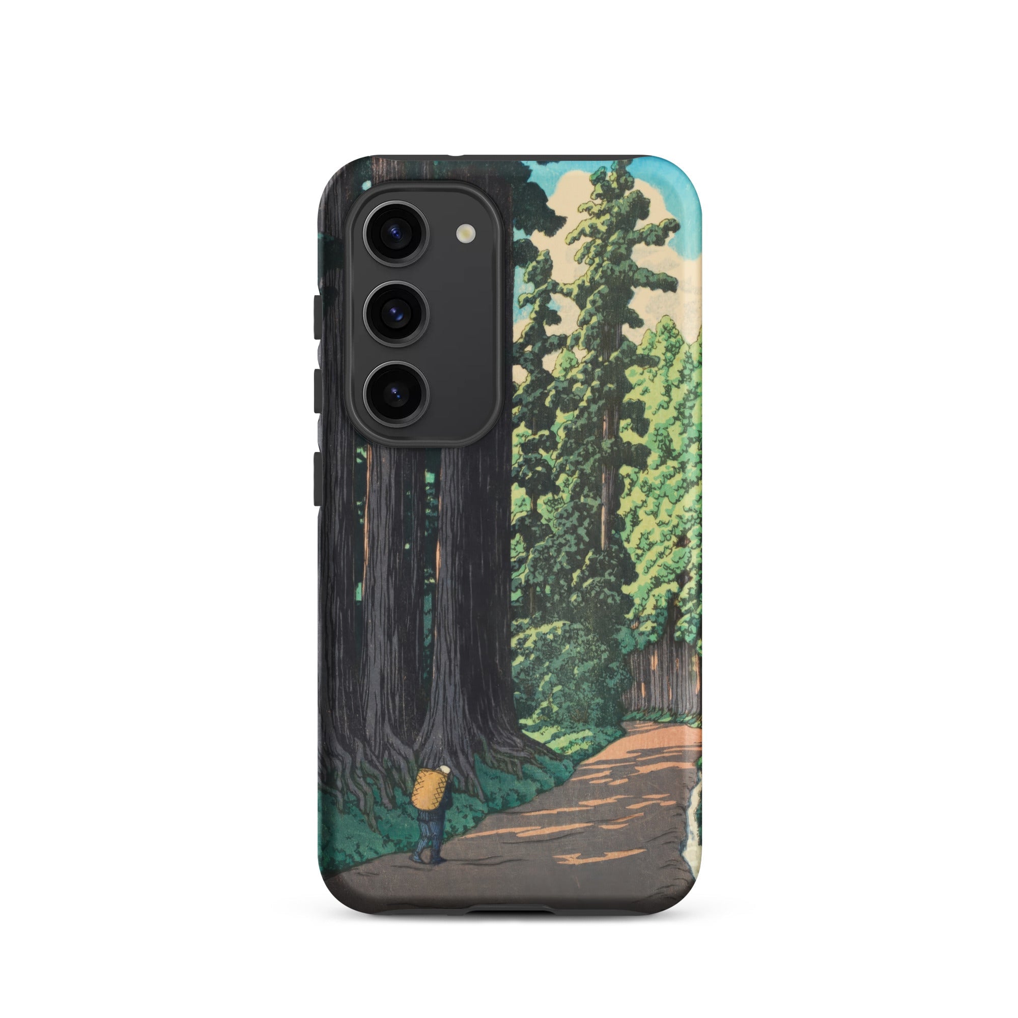 Nikko Gaido Hasui Kawase Samsung Case, Galaxy S23 / Matte, Black Smartphone Case Forest Path Scene