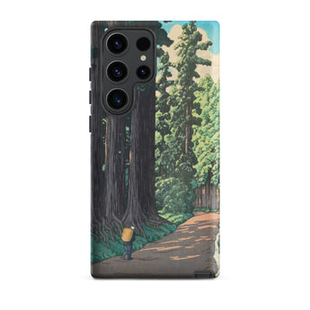 Nikko Gaido - Hasui Kawase Samsung Case, Galaxy S23 Ultra / Matte, Smartphone Case Scenic Forest Path Design