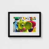 No Dumbo - Green Elephant Amusement Park Art Print / Canvas Giclée, Living Space, Waking Dream Prints