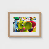 No Dumbo - Green Elephant Amusement Park Art Print / Canvas Giclée, Living Space, Waking Dream Prints