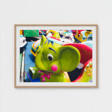 No Dumbo - Green Elephant Amusement Park Art Print / Canvas Giclée, Living Space, Waking Dream Prints