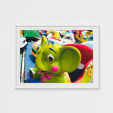 No Dumbo - Green Elephant Amusement Park Art Print / Canvas Giclée, Living Space, Waking Dream Prints