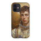 Noah - Handsome Gay Astronaut Iphone Case, 12 / Matte, Phone Case Portrait Young Astronaut Curly Hair