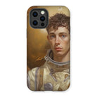 Noah - Handsome Gay Astronaut Iphone Case, 12 Pro / Matte, Phone Case Artwork Young Astronaut Curly Hair Spacesuit