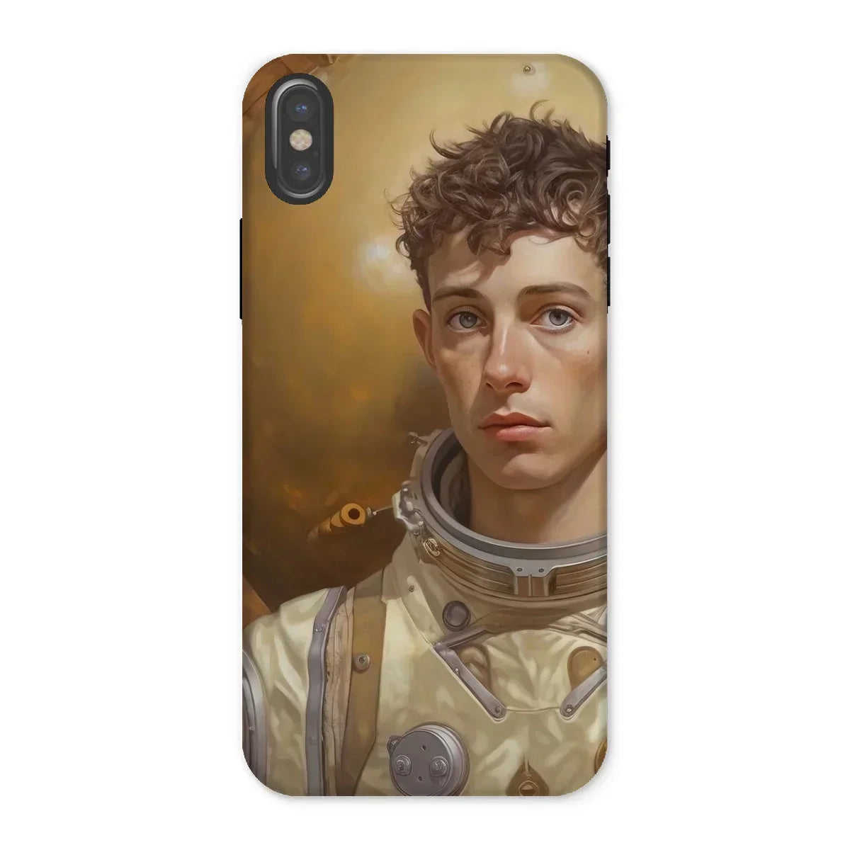 Noah - Handsome Gay Astronaut Iphone Case, x / Matte, Phone Case Artwork Young Astronaut Curly Hair Golden