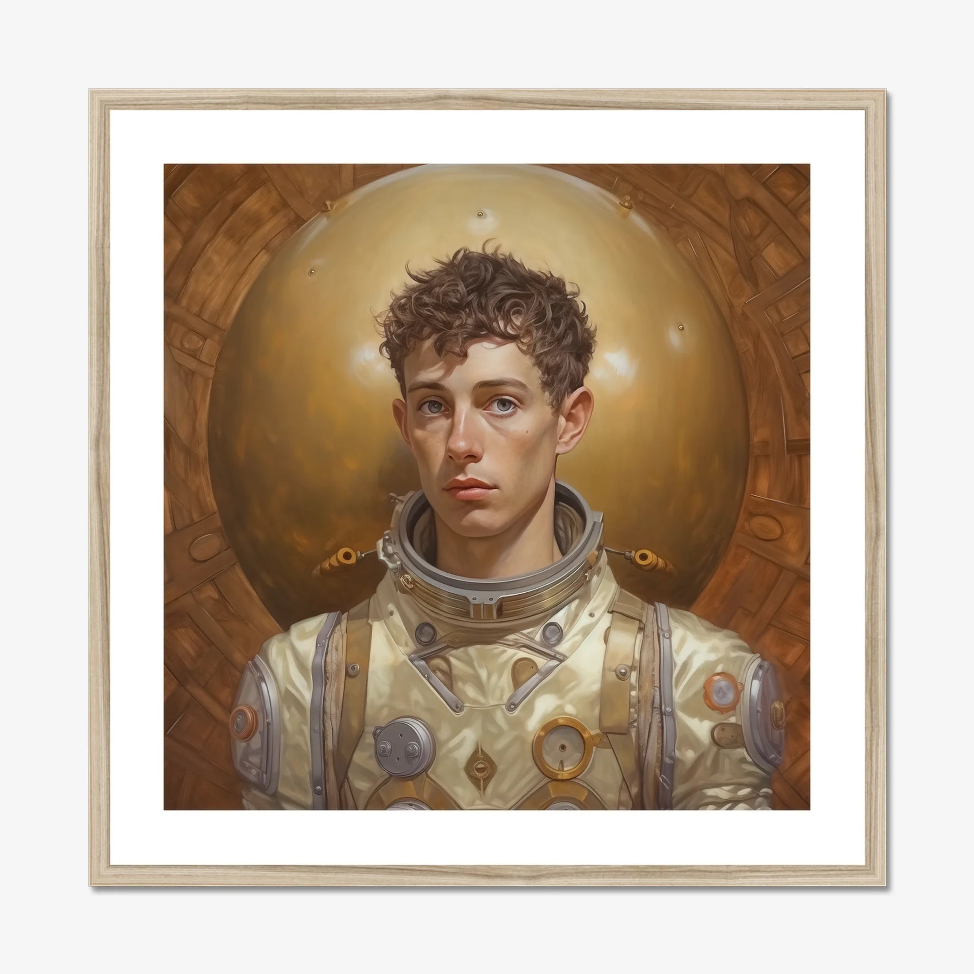 Noah - Handsome Gay Astronaut Art Print, Framed Portrait Young Astronaut