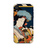 Noble Woman - Toyohara Kunichika Ukiyo-e Iphone Case, Xr / Matte, Phone Case Traditional Japanese Ukiyo-e Artwork Ornate Blue