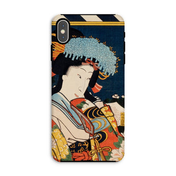 Noble Woman - Toyohara Kunichika Ukiyo-e Iphone Case, Xs Max / Matte, Phone Case Traditional Japanese Ukiyo-e Artwork Geisha Blue