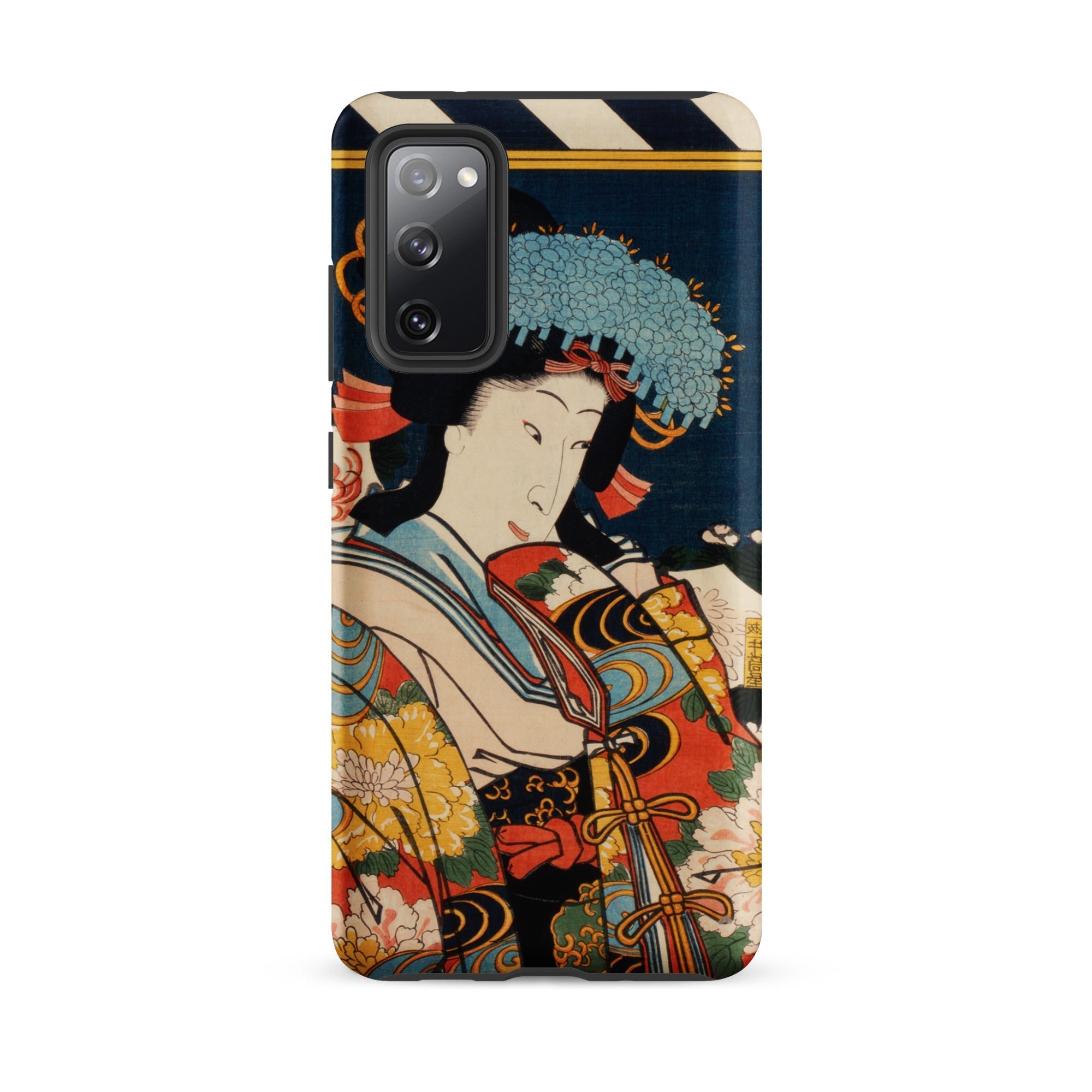 Noble Woman Toyohara Kunichika Ukiyo e Samsung Case, Galaxy S20 Fe / Matte, Dark Blue Smartphone Case Colorful Japanese Ukiyo Style