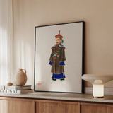 Nobleman - Qing Dynasty Art Print / Canvas Framed Artwork Traditional Chinese Figure Ornate Multi-colored Ceremonial Ming Dynasty