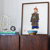 Nobleman - Qing Dynasty Art Print / Canvas Framed Artwork Traditional Chinese Official Ceremonial Robes Ming Dynasty Officialdom, Qing