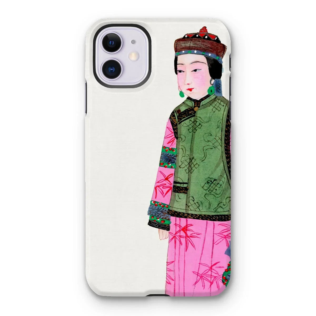 Noblewoman - Manchu Fashion Art Iphone Case, 11 / Matte, Iphone Case Colorful Illustration Woman Traditional Chinese Attire