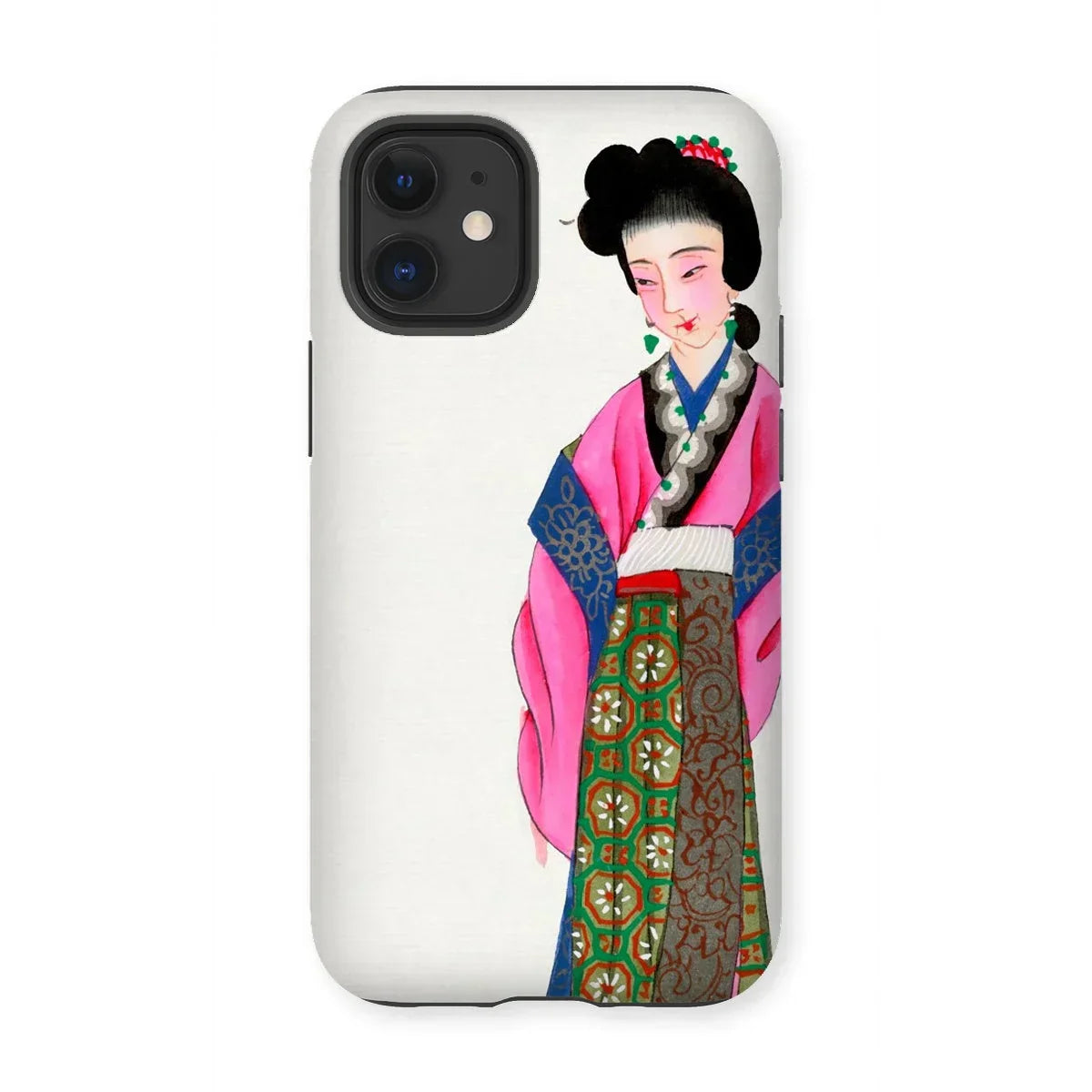 Noblewoman - Manchu Fashion Art Iphone Case, 12 Mini / Matte, Phone Case Colorful Illustration Geisha Traditional Japanese Attire