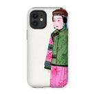 Noblewoman - Manchu Fashion Art Iphone Case, 12 Mini / Matte, Phone Case Traditional East Asian Woman Colorful Attire