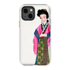 Noblewoman - Manchu Fashion Art Iphone Case, 13 / Matte, Phone Case Colorful Illustration Geisha Traditional Japanese Attire