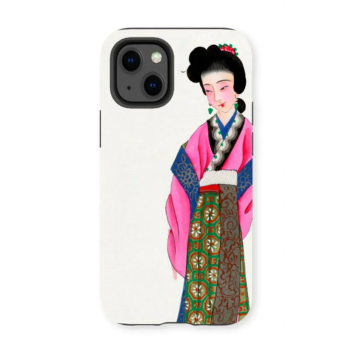Noblewoman - Manchu Fashion Art Iphone Case, 13 Mini / Matte, Phone Case Colorful Illustration Geisha Traditional Japanese Attire