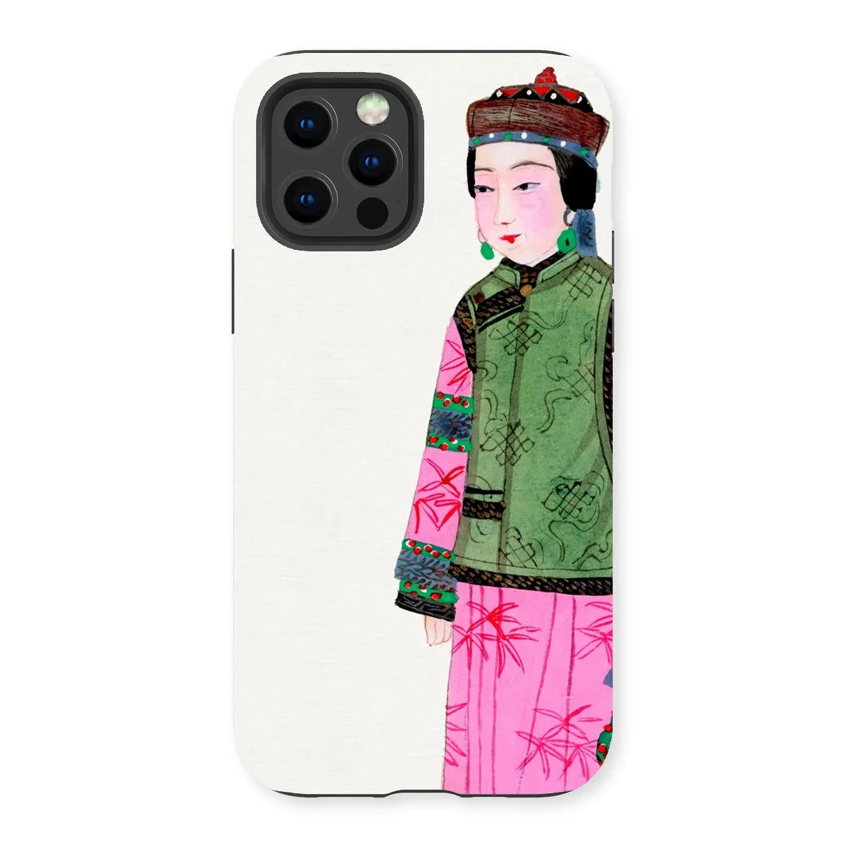 Noblewoman - Manchu Fashion Art Iphone Case, 13 Pro / Matte, Phone Case Traditional Chinese Female Figure Colorful Attire