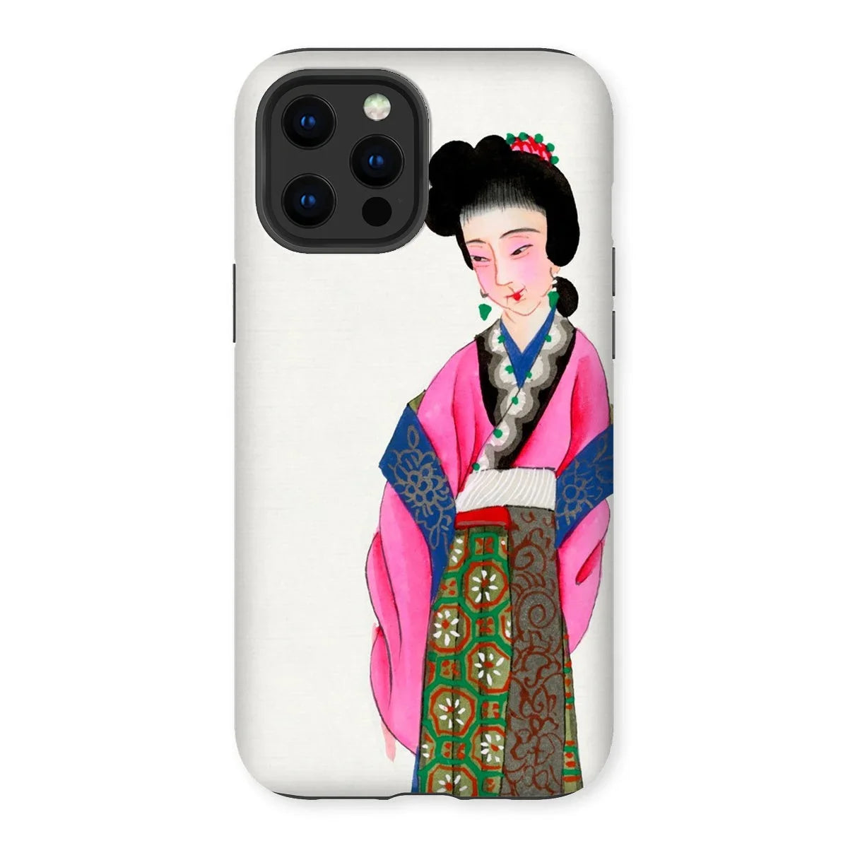 Noblewoman - Manchu Fashion Art Iphone Case, 13 Pro Max / Matte, Phone Case Illustration Geisha Traditional Japanese Attire