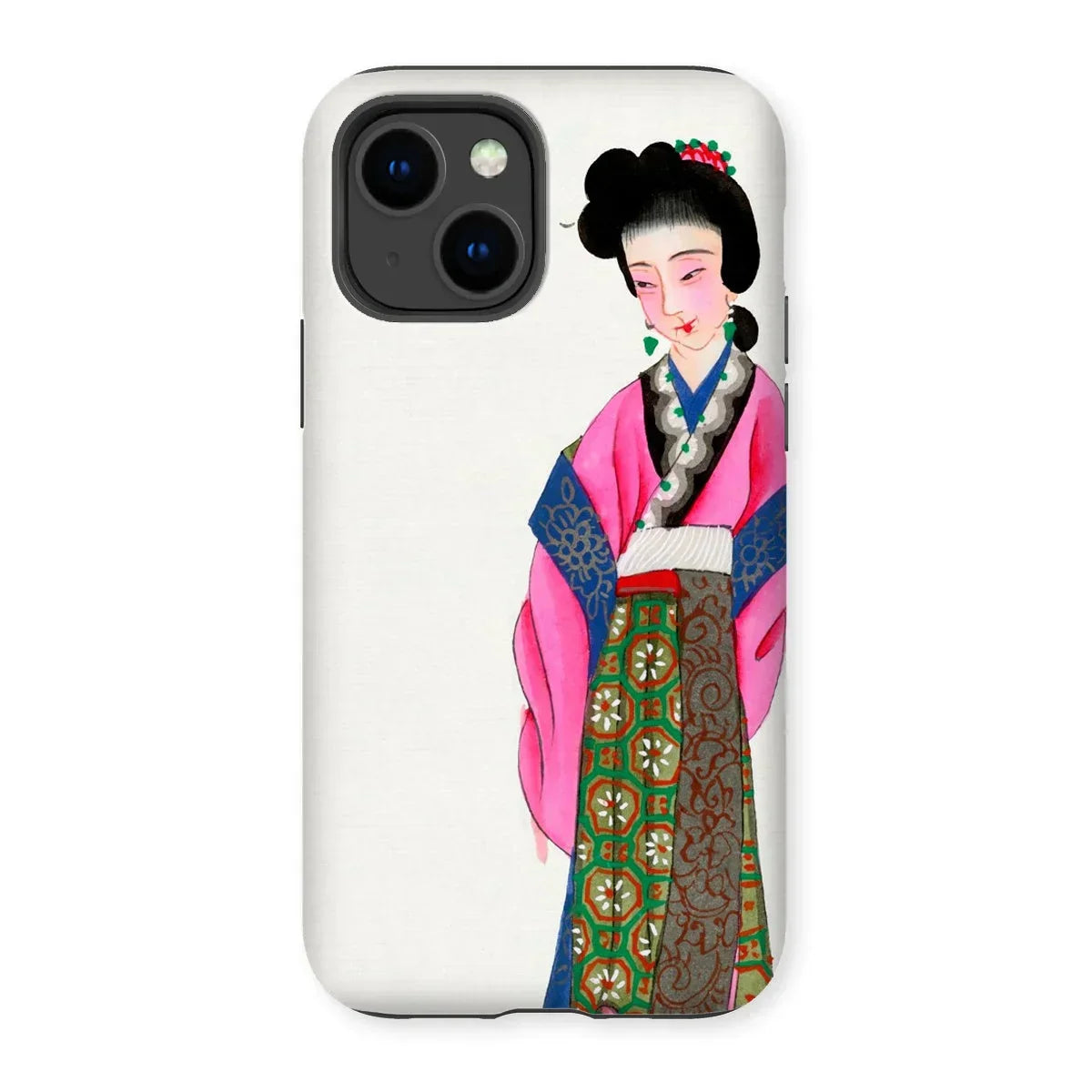 Noblewoman - Manchu Fashion Art Iphone Case, 14 / Matte, Phone Case Colorful Illustration Geisha Traditional Japanese Attire