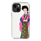 Noblewoman - Manchu Fashion Art Iphone Case, 14 Plus / Matte, Phone Case Colorful Illustration Geisha Traditional Japanese Attire