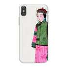 Noblewoman - Manchu Fashion Art Iphone Case, x / Matte, Phone Case Traditional Chinese Painting Woman Colorful Robes